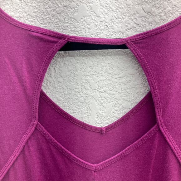 Prana Purple Fuchsia Cut Out Back V Neck Long Sleeve Lightweight Tunic Shirt Top - Picture 9 of 9